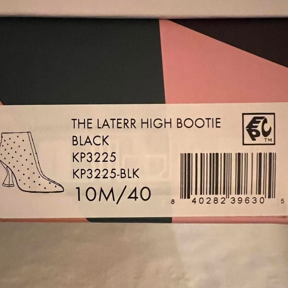 Katy Perry Laterr High Bootie Faux Black Silver Accent 4in Heel NIB Size 10 - Picture 9 of 10